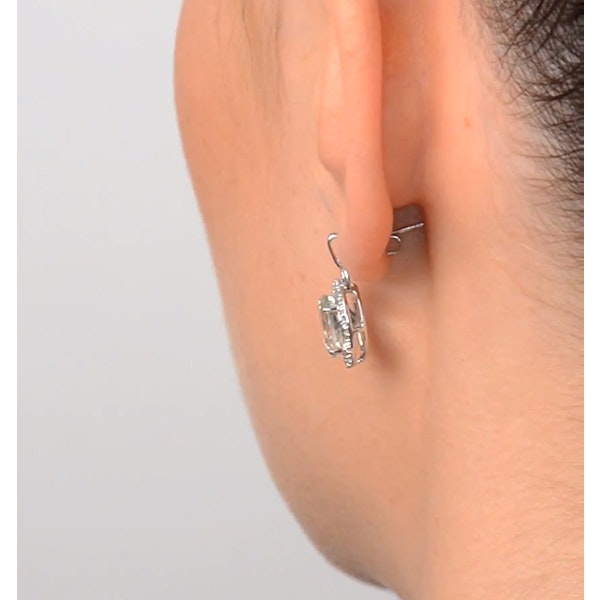 Aquamarine 3.69CT And Diamond 9K White Gold Earrings - Image 4