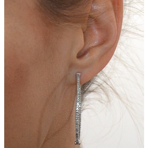 1.00ct Diamond Hoop Earrings in 9K White Gold - 39mm - Image 4