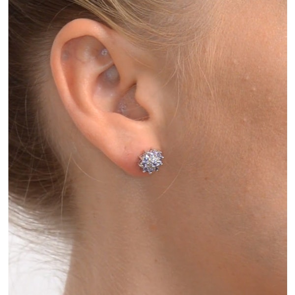 Tanzanite 0.52CT And Diamond 9K White Gold Earrings - Image 4