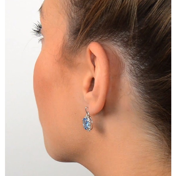Blue Topaz 4.58CT And Diamond 9K White Gold Earrings - Image 3