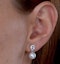 7.5mm Pearl Blue Topaz and Diamond Stellato Earrings in 9K White Gold - image 4