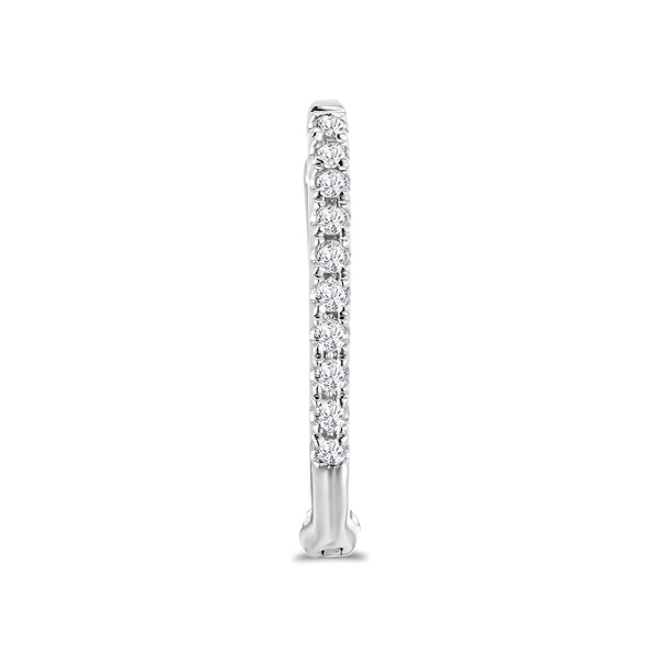 Stellato Diamond Encrusted Huggie Earrings 0.09ct in 9K White Gold - Image 1