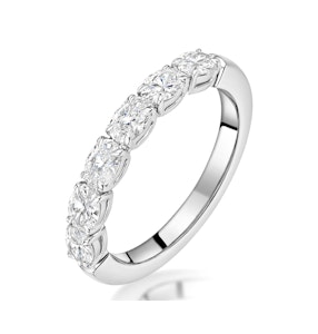 Helene Diamond Eternity Ring Oval Cut 1.1ct VVs Platinum Size J-N
