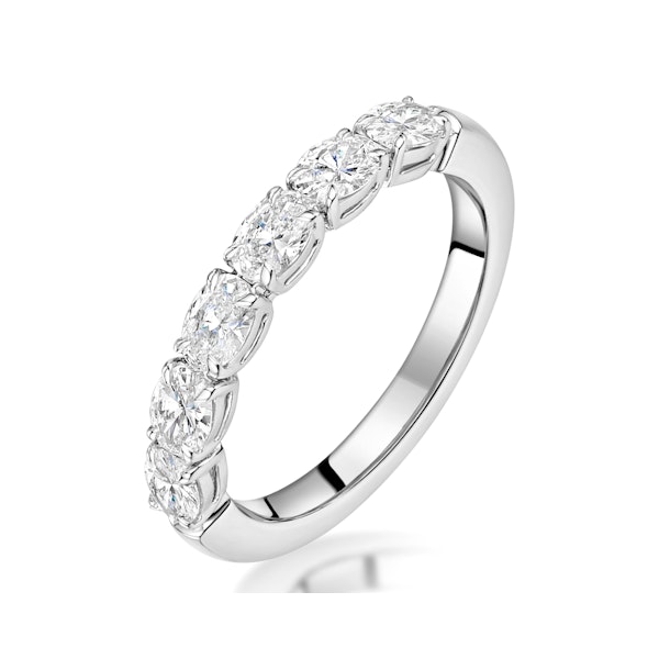 Helene Diamond Eternity Ring Oval Cut 0.87ct VVs Platinum Size H-I - Image 1