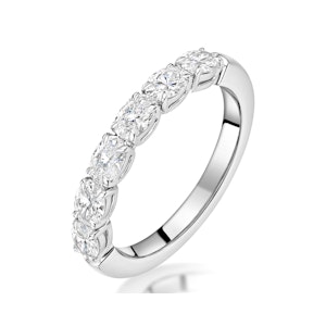 Helene Diamond Eternity Ring Oval Cut 1.25ct VVs Platinum Size O-W