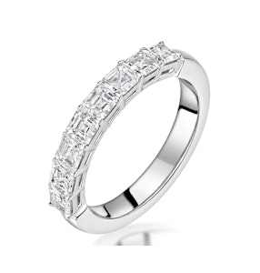 Simone Diamond Eternity Ring Asscher Cut 1.92ct VVs Platinum O-W