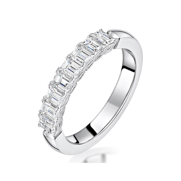 Norah Diamond Eternity Ring Emerald Cut 1.15ct VVs Platinum Size H-I - Image 1