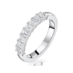Norah Diamond Eternity Ring Emerald Cut 1.5ct VVs Platinum Size J-N