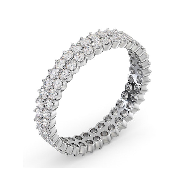 Mens 1ct H/Si Diamond 18K White Gold Full Band Ring - Image 2