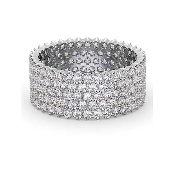 Mens 3ct H/Si Diamond 18K White Gold Full Band Ring - Image 3