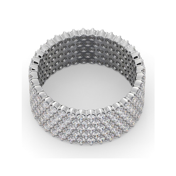 Mens 3ct G/Vs Diamond 18K White Gold Full Band Ring - Image 4