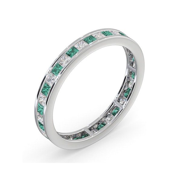 Eternity Ring Lauren Diamonds H/SI and Emerald 1.15CT - 18K White Gold - Image 2