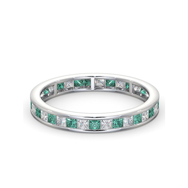Eternity Ring Lauren Diamonds H/SI and Emerald 1.15CT - 18K White Gold - Image 3