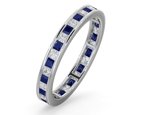 sapphire platinum eternity rings