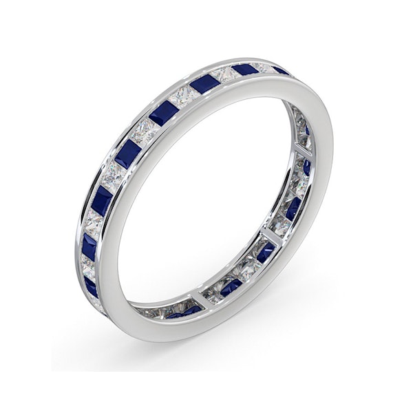 Eternity Ring Lauren Diamonds H/SI and Sapphire 1.20CT -18K White Gold - Image 2