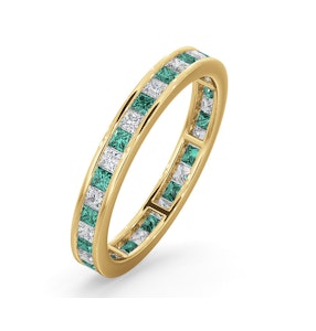 Eternity Ring Lauren Diamonds G/VS and Emerald 1.15CT in 18K Gold - Size M