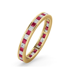 Eternity Ring Lauren Diamonds H/SI and Ruby 1.10CT in 18K Gold
