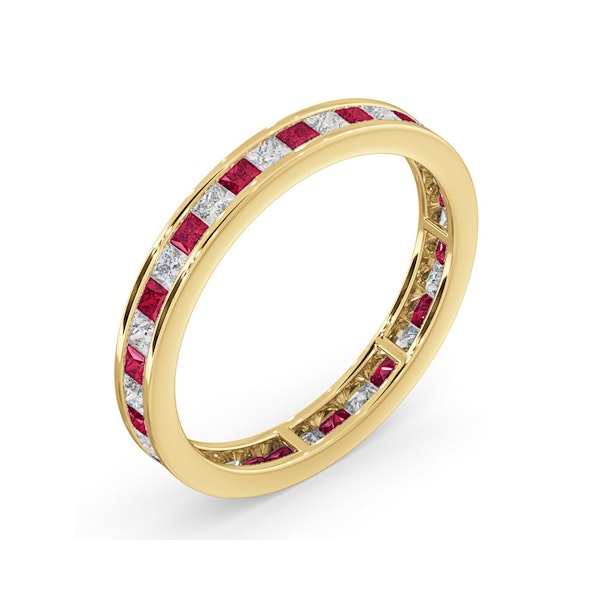 Eternity Ring Lauren Diamonds H/SI and Ruby 1.10CT in 18K Gold - Image 2