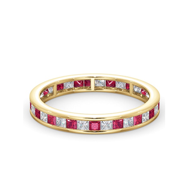 Eternity Ring Lauren Diamonds G/VS and Ruby 1.10CT in 18K Gold - Image 3
