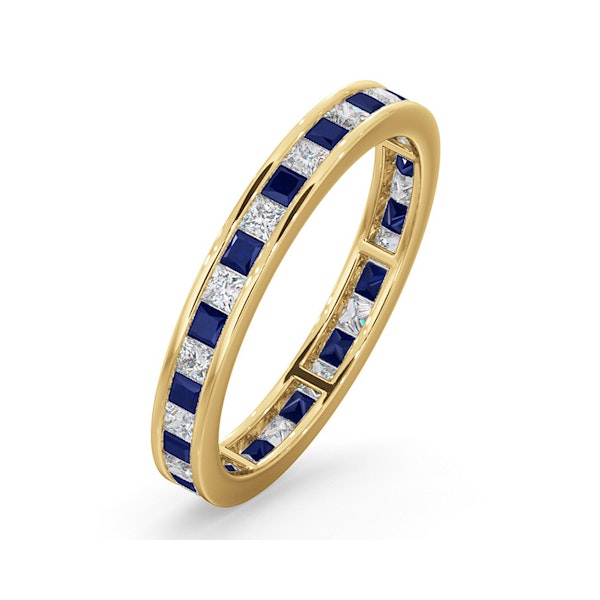 Eternity Ring Lauren Diamonds H/SI and Sapphire 1.20CT in 18K Gold - Image 1