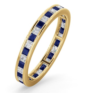 Eternity Ring Lauren Diamonds G/VS and Sapphire 1.20CT in 18K Gold