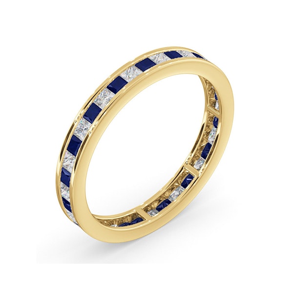 Eternity Ring Lauren Diamonds H/SI and Sapphire 1.20CT in 18K Gold - Image 2