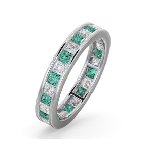 Eternity Ring Lauren Diamonds H/SI and Emerald 2.20CT - 18K White Gold
