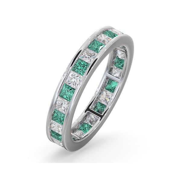 Eternity Ring Lauren Diamonds H/SI and Emerald 2.20CT - 18K White Gold - Image 1
