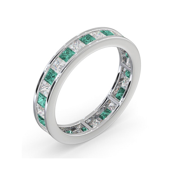 Eternity Ring Lauren Diamonds H/SI and Emerald 2.20CT - 18K White Gold - Image 2