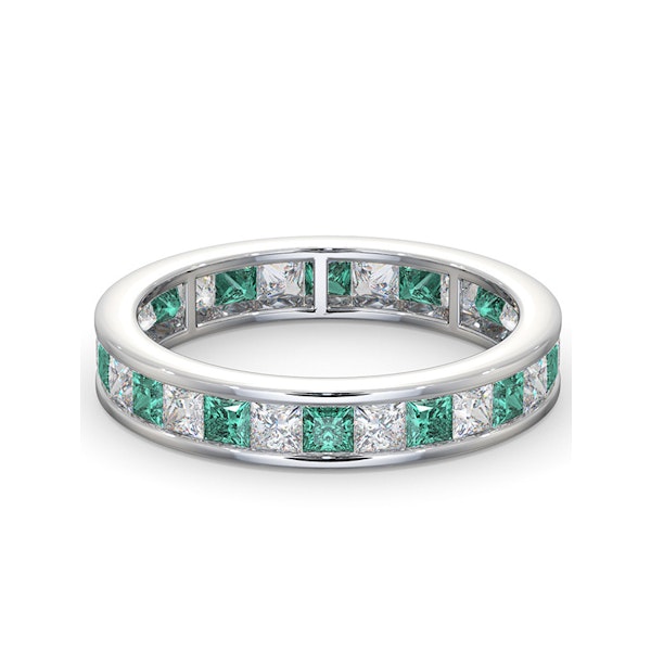 Eternity Ring Lauren Diamonds H/SI and Emerald 2.20CT - 18K White Gold - Image 3