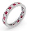 Eternity Ring Lauren Diamonds H/SI and Ruby 2.25CT - 18K White Gold - image 2