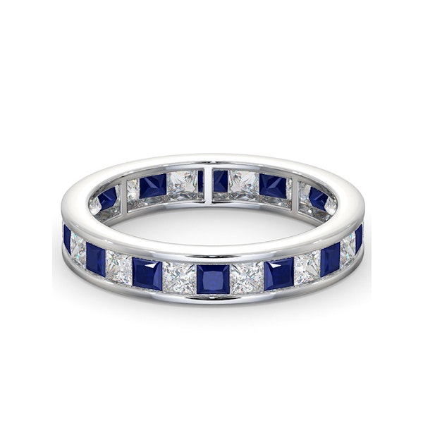Eternity Ring Lauren Diamonds H/SI and Sapphire 2.30CT -Platinum - Image 3