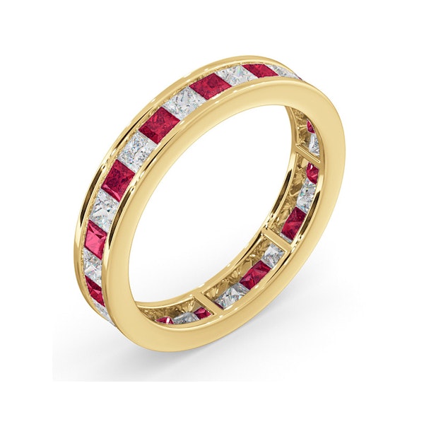 Eternity Ring Lauren Diamonds H/SI and Ruby 2.25CT in 18K Gold - Image 2