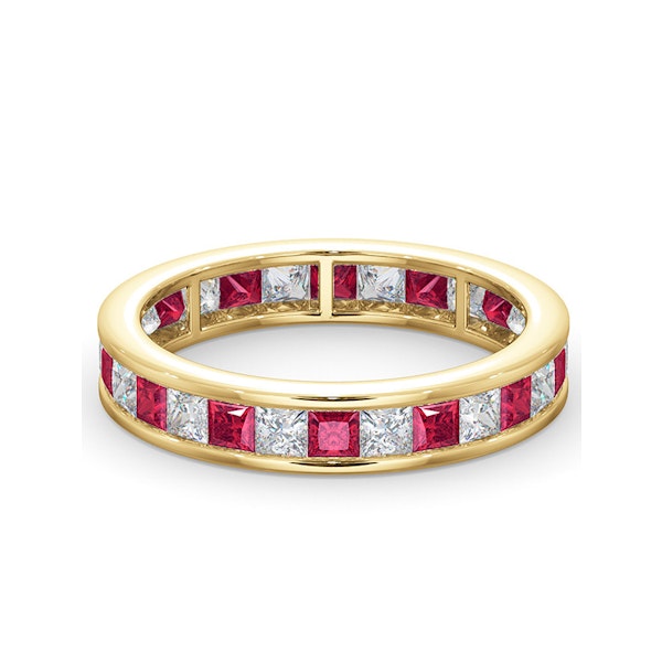 Eternity Ring Lauren Diamonds H/SI and Ruby 2.25CT in 18K Gold - Image 3
