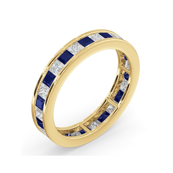 Eternity Ring Lauren Diamonds H/SI and Sapphire 2.30CT in 18K Gold - Image 2