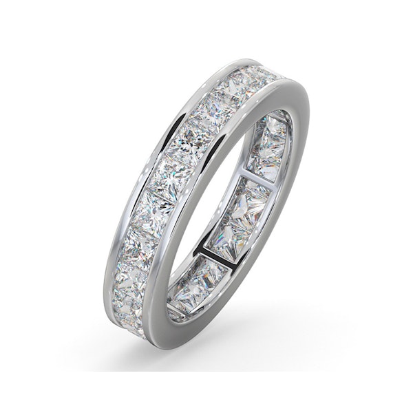 Mens 3ct G/Vs Diamond 18K White Gold Full Band Ring - Image 1