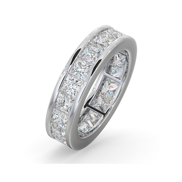 Mens 5ct H/Si Diamond 18K White Gold Full Band Ring - Image 1