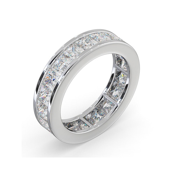 Mens 5ct G/Vs Diamond 18K White Gold Full Band Ring - Image 2