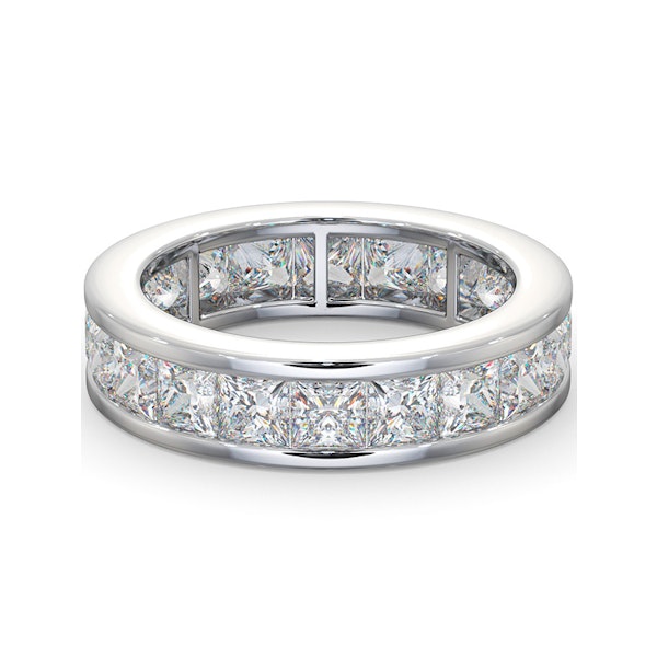 Mens 5ct H/Si Diamond 18K White Gold Full Band Ring - Image 3