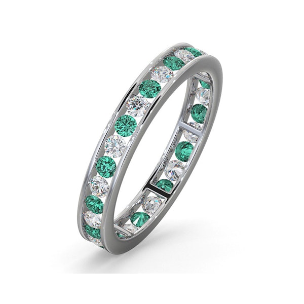 ETERNITY RING RAE DIAMONDS H/SI AND EMERALD 1.20CT - Platinum - SIZE N ONLY - Image 1
