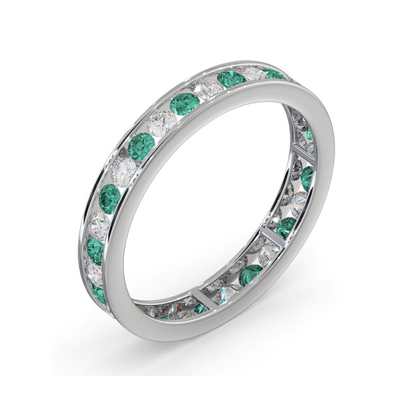 ETERNITY RING RAE DIAMONDS H/SI AND EMERALD 1.20CT - 18K WHITE GOLD - Image 2