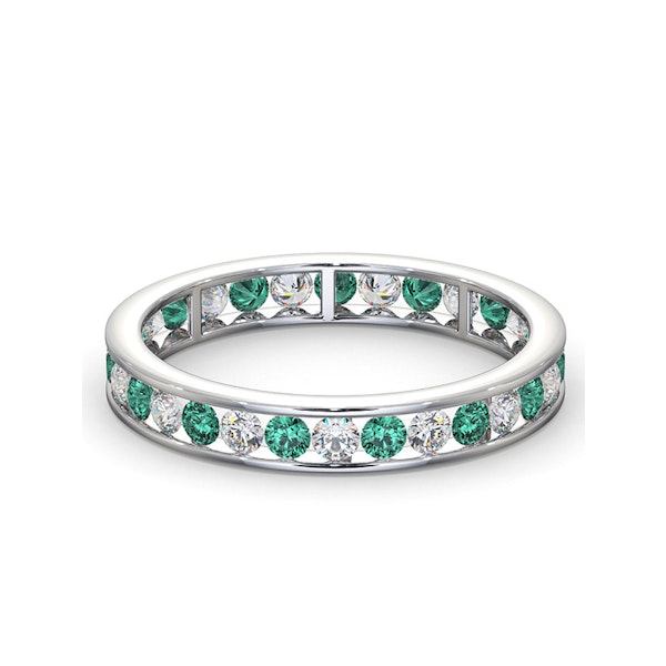 ETERNITY RING RAE DIAMONDS H/SI AND EMERALD 1.20CT - 18K WHITE GOLD - Image 3
