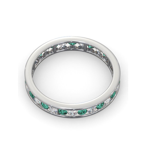 ETERNITY RING RAE DIAMONDS H/SI AND EMERALD 1.20CT - 18K WHITE GOLD - Image 4