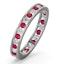 ETERNITY RING RAE DIAMONDS H/SI AND RUBY 1.30CT - 18K WHITE GOLD - image 1