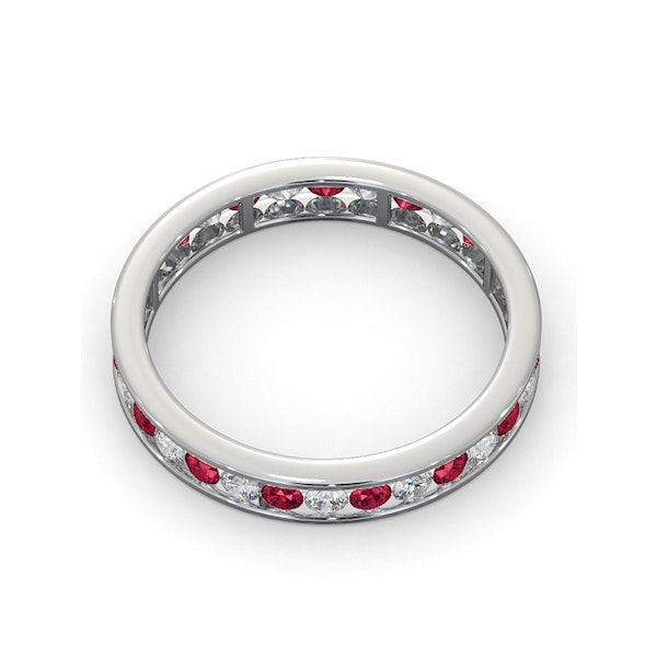 ETERNITY RING RAE DIAMONDS H/SI AND RUBY 1.30CT - 18K WHITE GOLD - Image 4