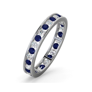 ETERNITY RING RAE DIAMONDS H/SI AND SAPPHIRE 1.40CT - 18K WHITE GOLD