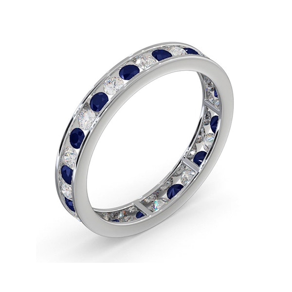 ETERNITY RING RAE DIAMONDS H/SI AND SAPPHIRE 1.40CT - 18K WHITE GOLD - Image 2