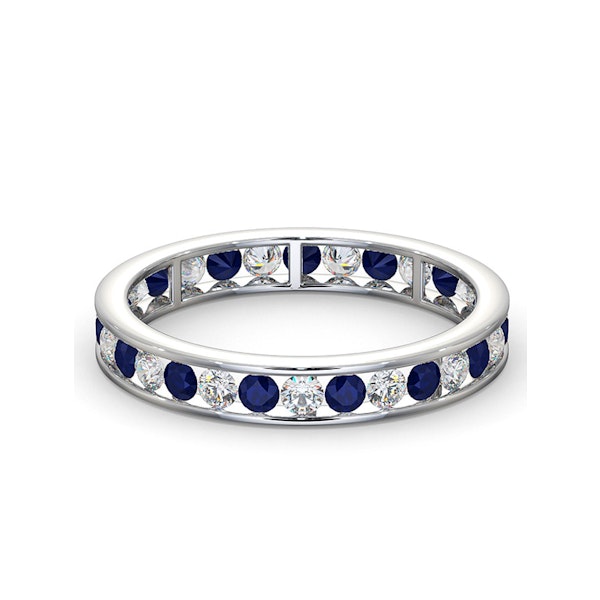 ETERNITY RING RAE DIAMONDS H/SI AND SAPPHIRE 1.40CT - 18K WHITE GOLD - Image 3