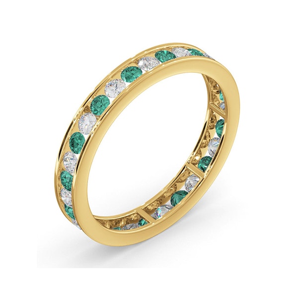 ETERNITY RING RAE DIAMONDS H/Si AND EMERALD 1.20CT - 18K GOLD - Image 2