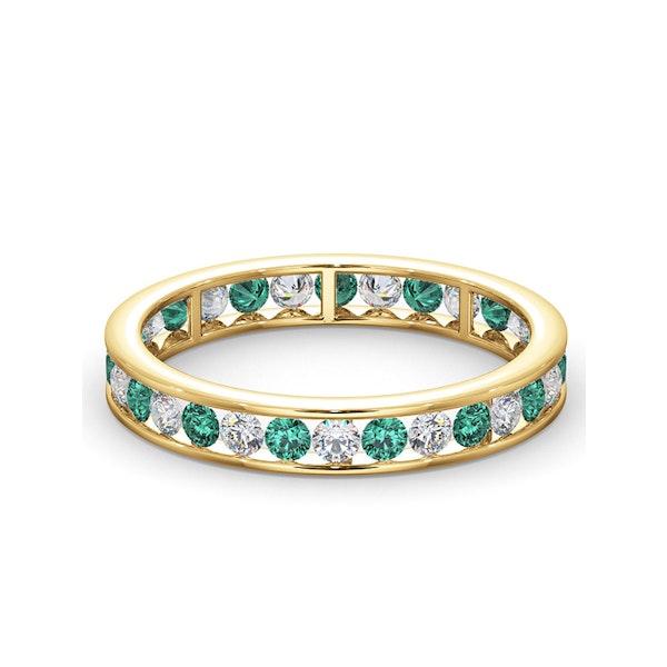 ETERNITY RING RAE DIAMONDS H/Si AND EMERALD 1.20CT - 18K GOLD - Image 3